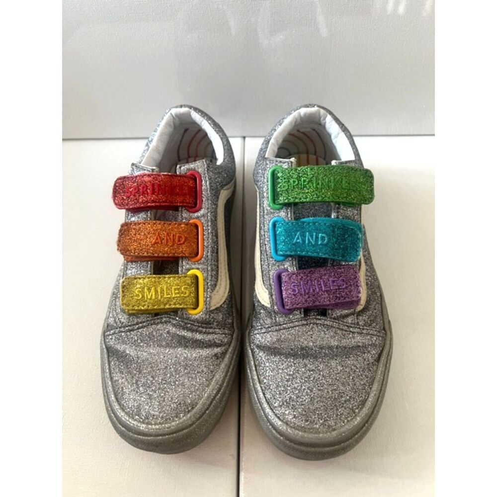 Vans Womens Lt Ed Flower Shop Old Skool V Silver Rainbow Sneakers Sz 8.5 Unisex
